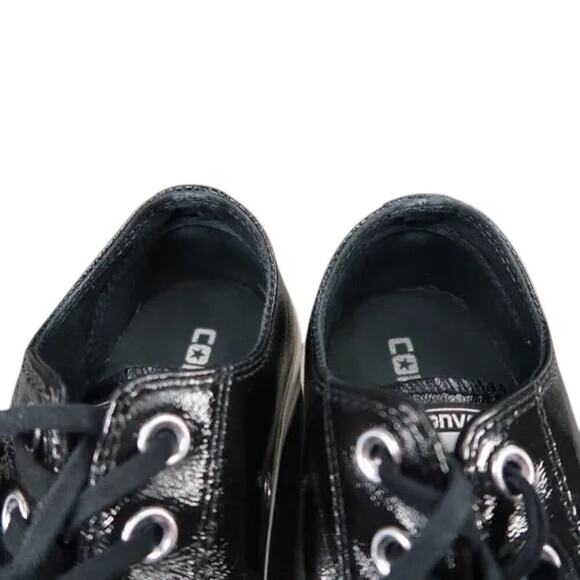 Converse Shoes Womens 7 Sneakers Chuck Taylor Patent Leather All Star Black Low - Picture 11 of 13